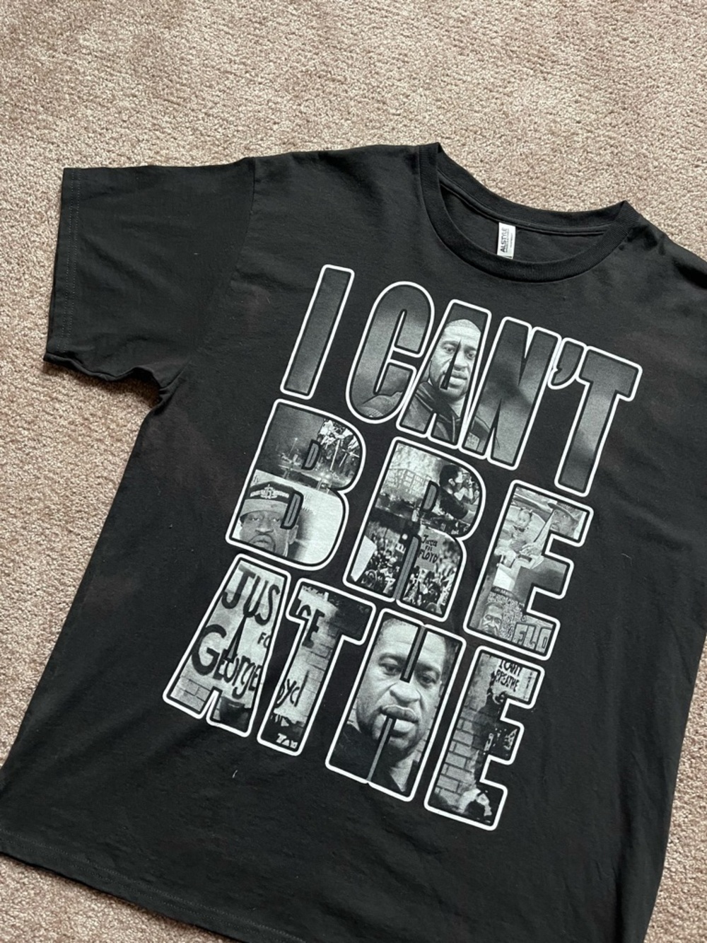 George Floyd 2020 I Can’t Breathe Black Tee - Picture 3 of 5